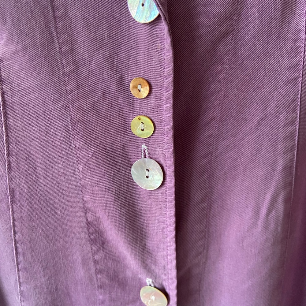 GERTIES Women’s Dark Lavender 100% Lyocell/Tencel Boxy Jacket Sz L - Picture 7 of 7